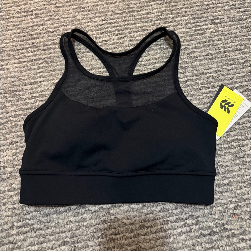 Black Mesh Racerback Sports Bra